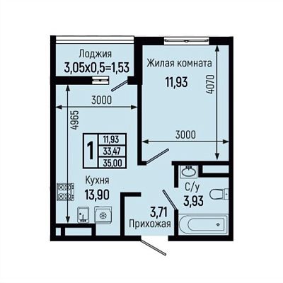 1-комнатная квартира