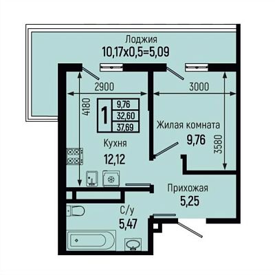 1-комнатная квартира